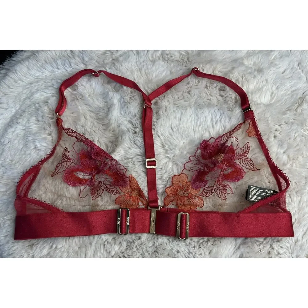 Honey Birdette CHRISTINE❤️ Red Lace Bralette Medium - Picture 3 of 5